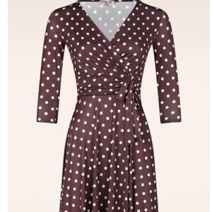Halston Heritage Long Sleeve polka dot Wrap Dress